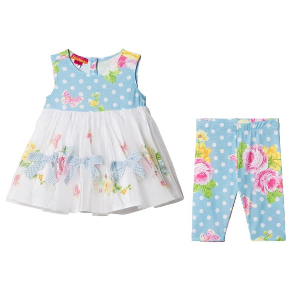 Kate Mack Biscotti Spotty Flower Print Tulle 2pc